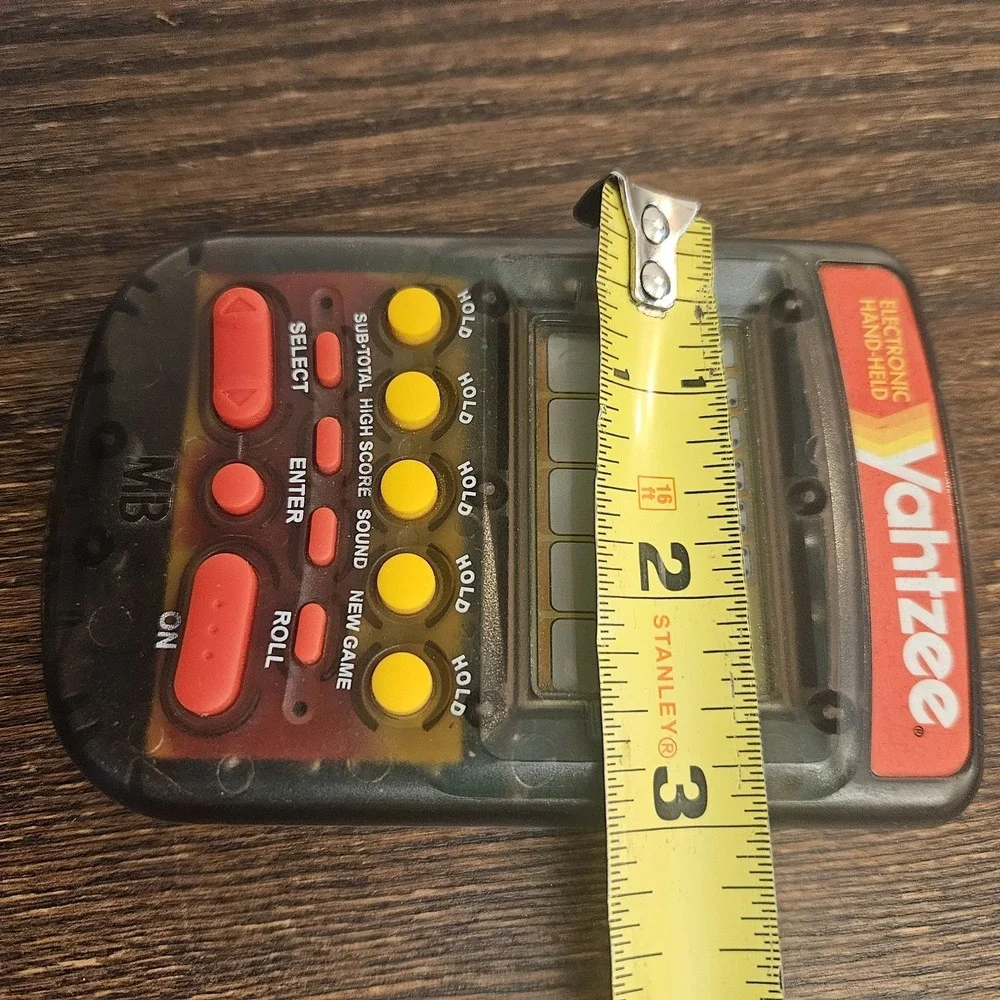 1995 Electronic Handheld Yahtzee Game Clear Smoke MB Milton Bradley 4511 Tested